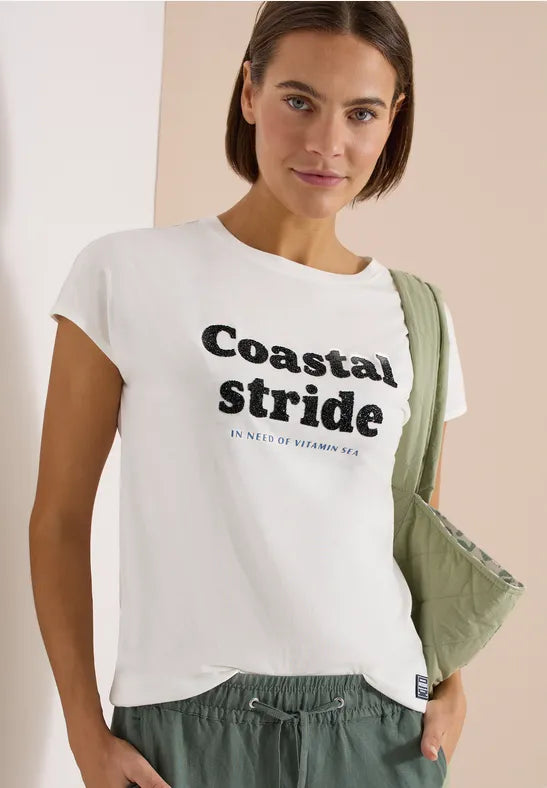 Cecil Cotton t Shirt with textured print 325034