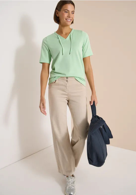 Cecil V-neck striped T-shirt in Juicy Lime 325295