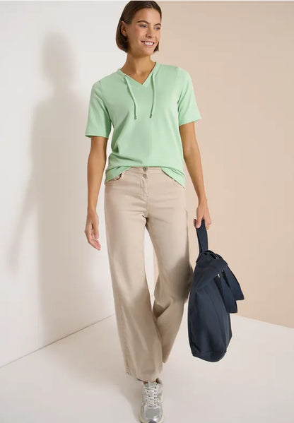 Cecil V-neck striped T-shirt in Juicy Lime 325295