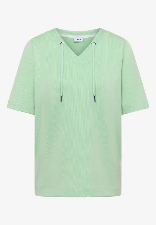 Cecil V-neck striped T-shirt in Juicy Lime 325295