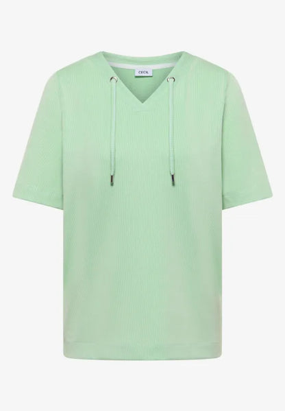 Cecil V-neck striped T-shirt in Juicy Lime 325295
