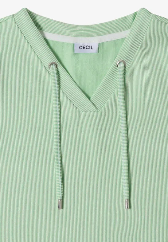 Cecil V-neck striped T-shirt in Juicy Lime 325295