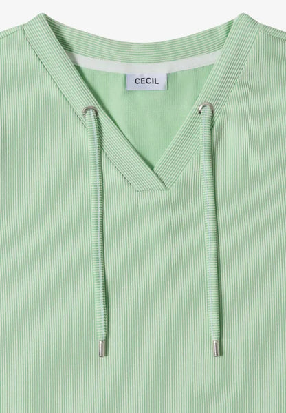 Cecil V-neck striped T-shirt in Juicy Lime 325295