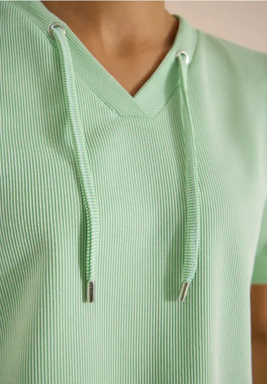 Cecil V-neck striped T-shirt in Juicy Lime 325295