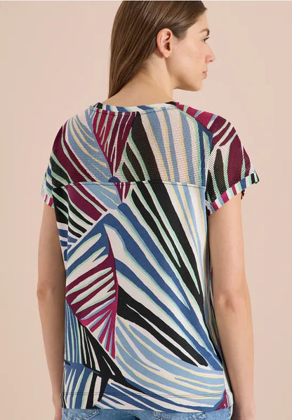 Cecil Print T Shirt with Mesh insert and T Waist 325300