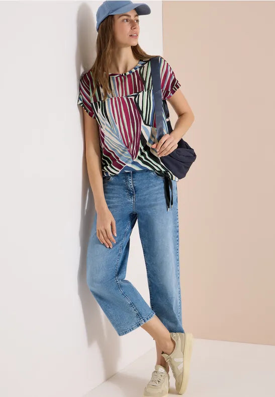 Cecil Print T Shirt with Mesh insert and T Waist 325300