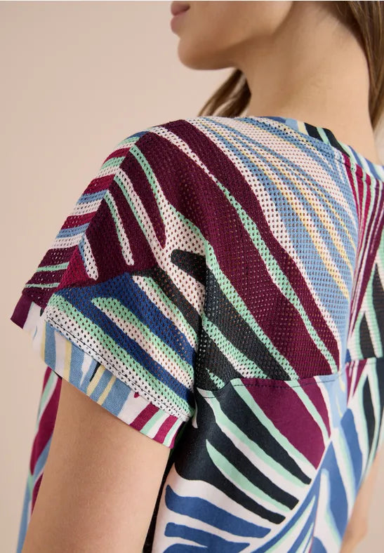 Cecil Print T Shirt with Mesh insert and T Waist 325300