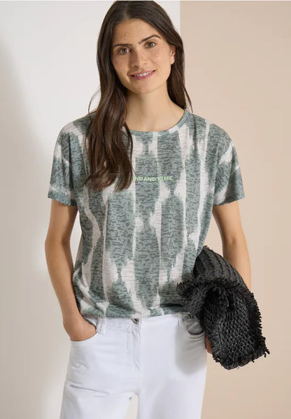 Cecil Khaki Green Top with Elasticated waist 325592