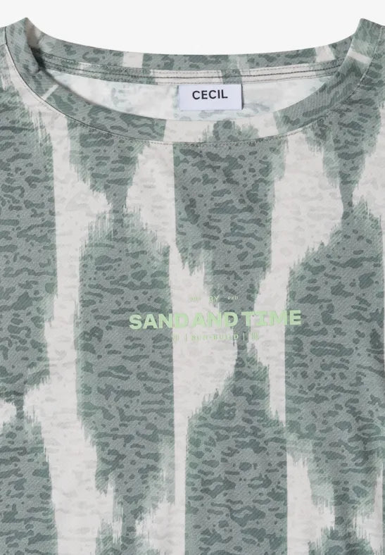 Cecil Khaki Green Top with Elasticated waist 325592