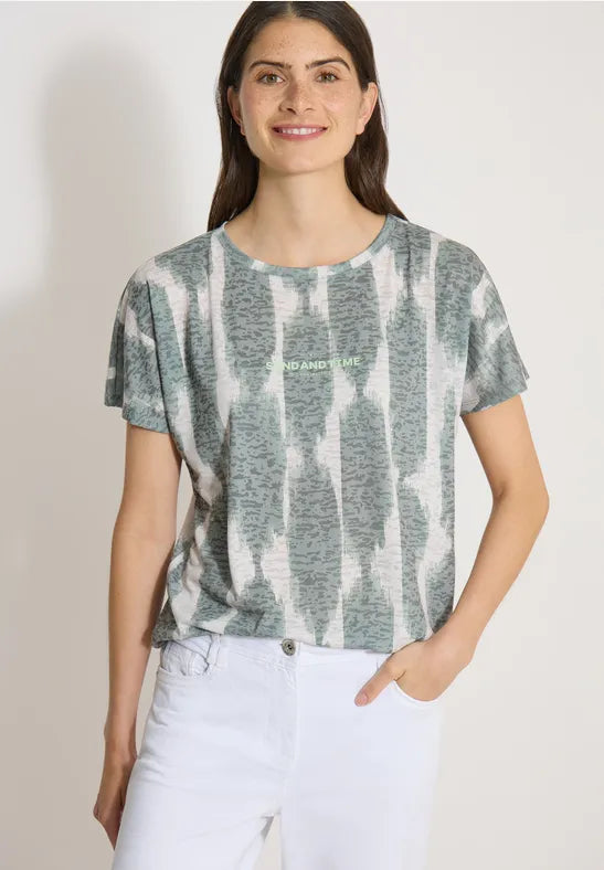 Cecil Khaki Green Top with Elasticated waist 325592