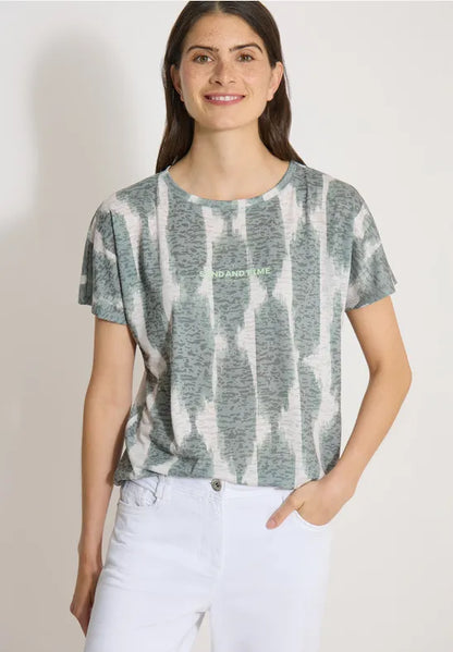Cecil Khaki Green Top with Elasticated waist 325592