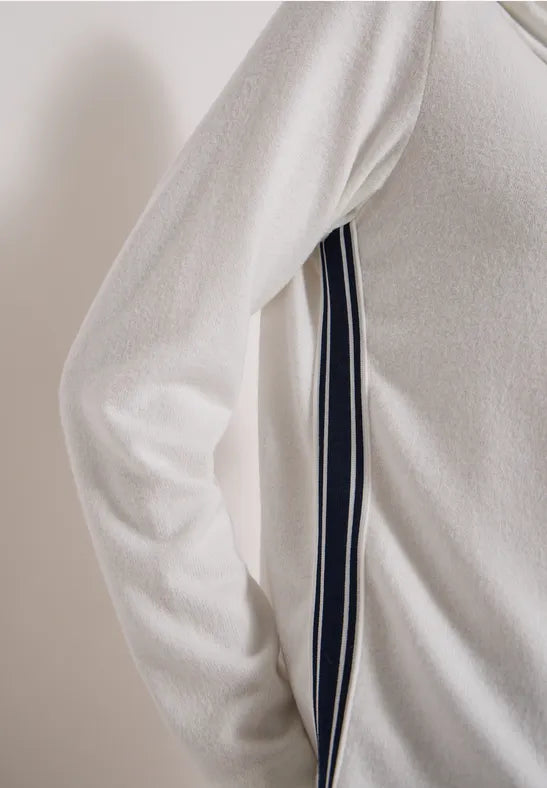 Cecil Cosy feel Cpwl neck sweater with side stripe 325881