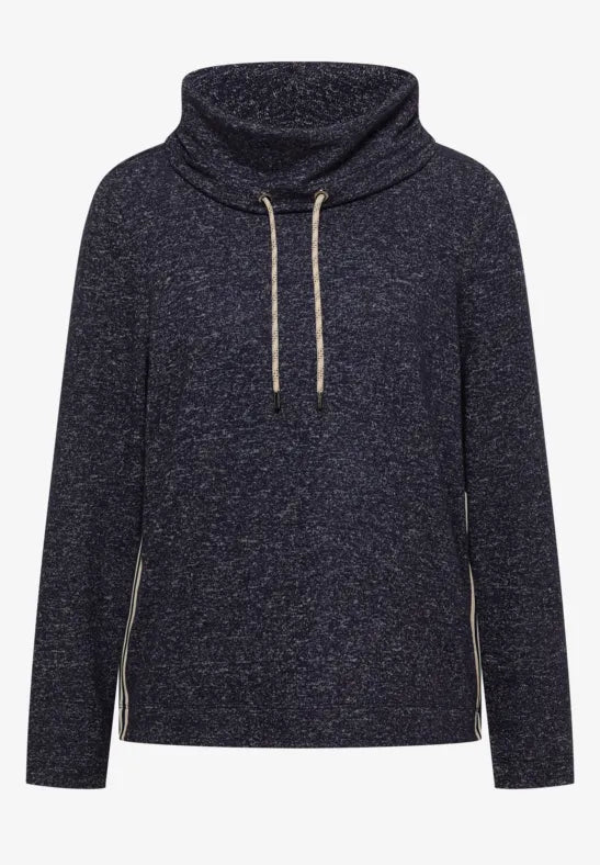 Cecil Cosy feel Cpwl neck sweater with side stripe 325881