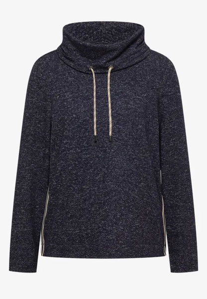 Cecil Cosy feel Cpwl neck sweater with side stripe 325881