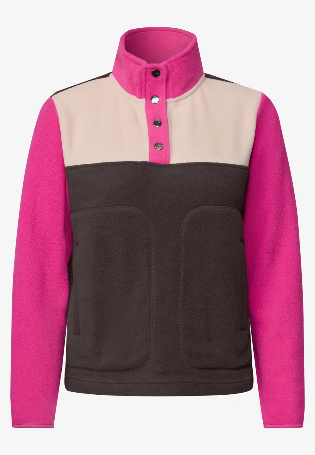 Cecil Fleece with 1/2 opening in colour block print  326029