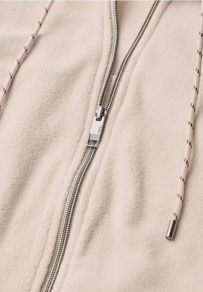 Cecil long sleeve fleece jacket with hood 326046 Beige