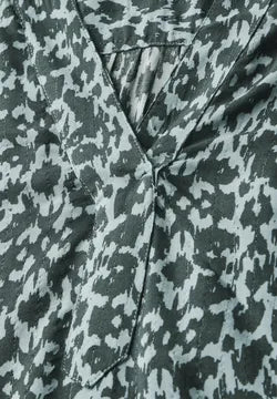 Cecil Print v neck blouse with subtle lurex thread 345548