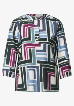 Cecil round neck print blouse with 3/4 sleeve 3455662