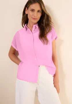 Cecil Pure Cotton Short sleeve shirt in Cherry Blossom Pink 345724