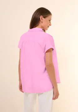 Cecil Pure Cotton Short sleeve shirt in Cherry Blossom Pink 345724
