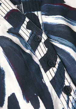 Cecil Pure cotton print notch neck blouse with 3/4 sleeve 345903