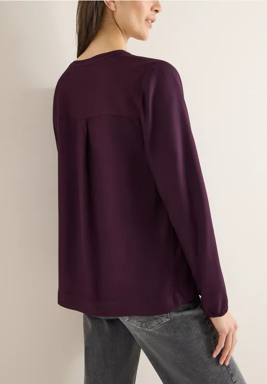 Cecil V Neck Blouse with glitter neck detail 6150
