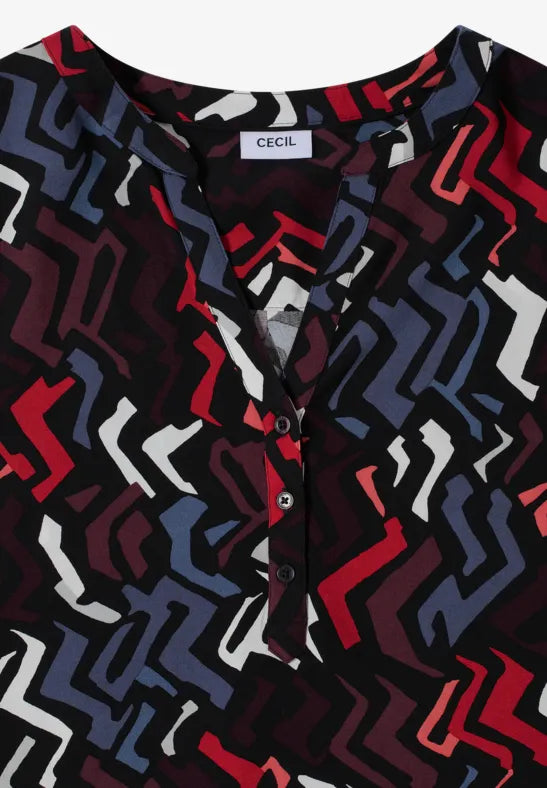 Cecil Black Blouse with graphic print 346155