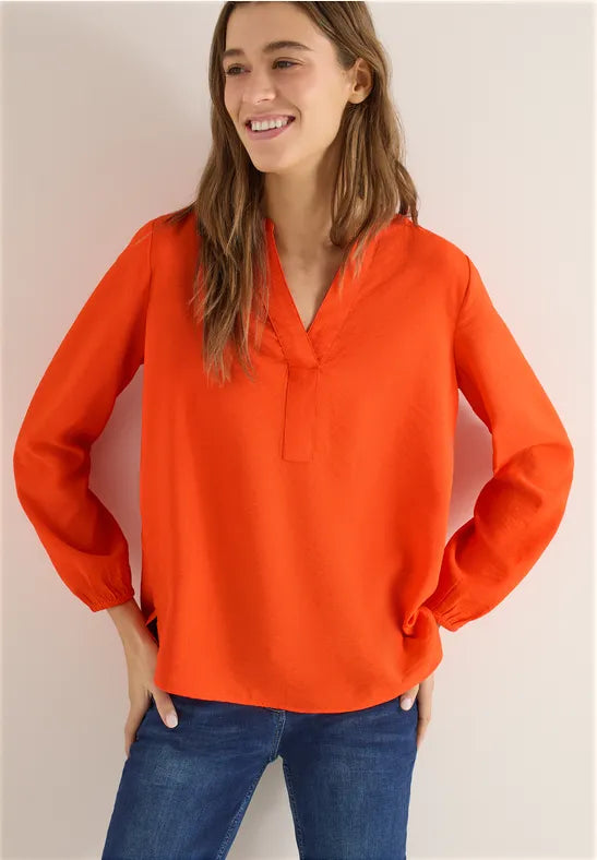 Cecil Orange split neck blouse 346357