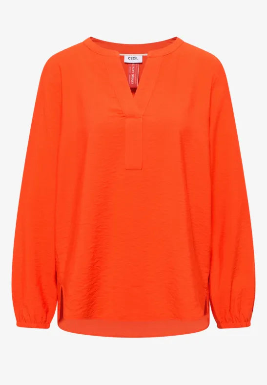 Cecil Orange split neck blouse 346357