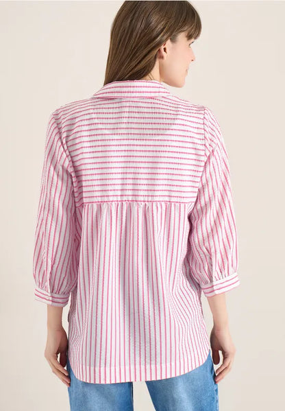 Cecil Pink Candy stripe Seersucker Blouse 346420