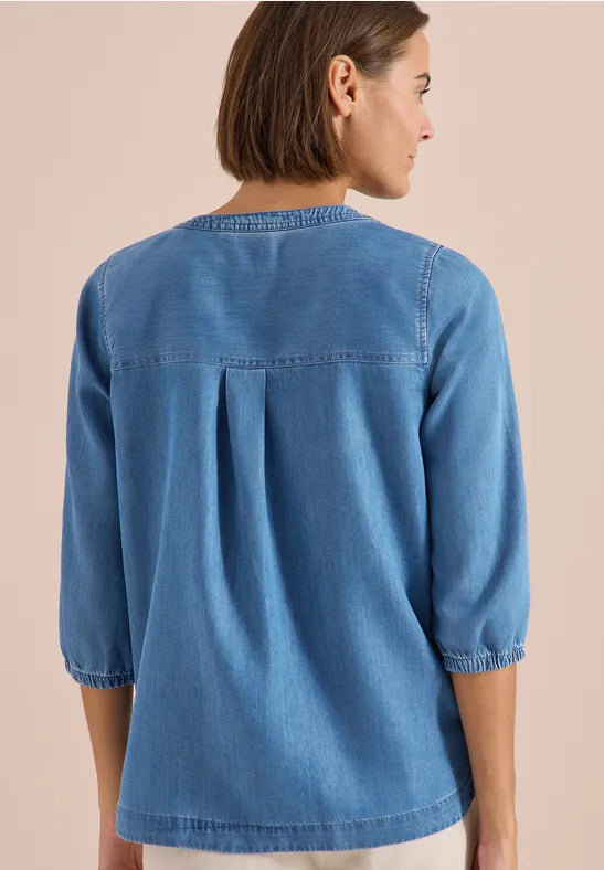Cecil Super soft v Neck Denim shirt