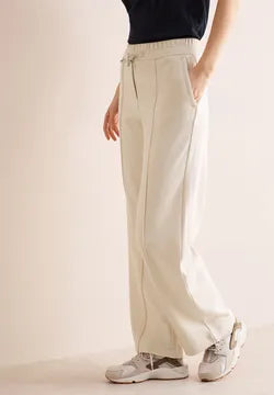 Cecil High Waist Straight Leg Beige Trousers 378681