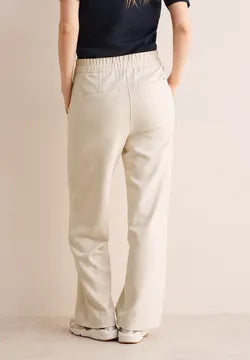Cecil High Waist Straight Leg Beige Trousers 378681