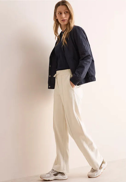 Cecil High Waist Straight Leg Beige Trousers 378681