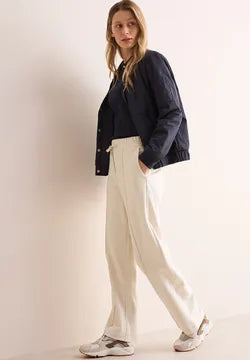 Cecil High Waist Straight Leg Beige Trousers 378681