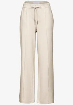 Cecil High Waist Straight Leg Beige Trousers 378681