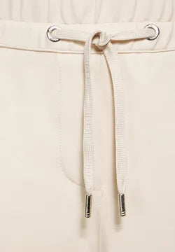 Cecil High Waist Straight Leg Beige Trousers 378681