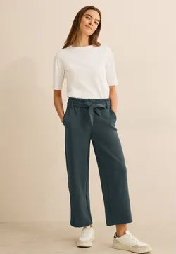 Cecil Wide leg trousers in soft modal fabric 26&quot; leg Slate Khaki 378911