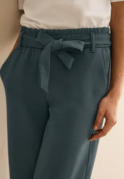 Cecil Wide leg trousers in soft modal fabric 26&quot; leg Slate Khaki 378911