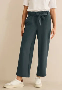 Cecil Wide leg trousers in soft modal fabric 26&quot; leg Slate Khaki 378911
