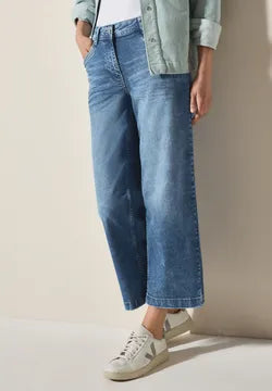 Cecil Neele Wide leg ankle grazer jeans in Light Denim 379044