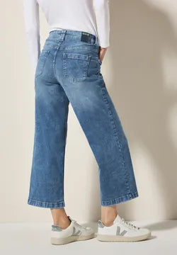 Cecil Neele Wide leg ankle grazer jeans in Light Denim 379044