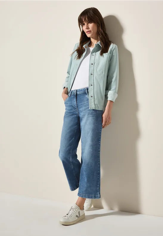 Cecil Neele Wide leg ankle grazer jeans in Light Denim 379044