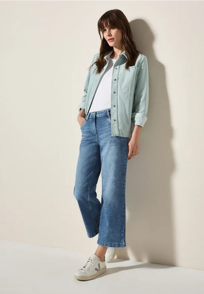 Cecil Neele Wide leg ankle grazer jeans in Light Denim 379044