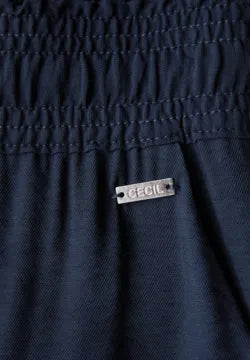 Cecil 7/8 Wide leg lightweight trousers in Navy 379444 Navy