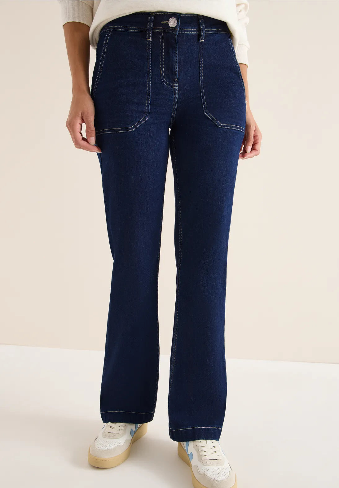 Cecil Dark Denim High Waist Bootcut Jeans 30&quot; leg length 380035