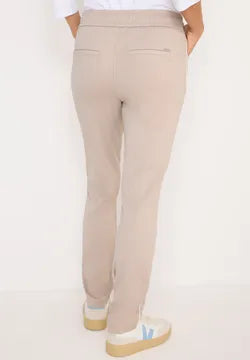 Cecil Tracey Joggers in Beige with sporty stripe  380041