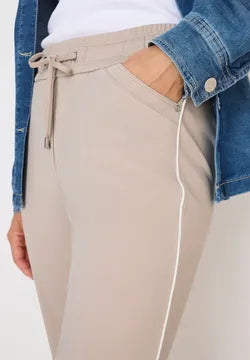 Cecil Tracey Joggers in Beige with sporty stripe  380041