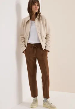 Cecil Velour Joggers in Cognac. 28&quot; Leg 38042