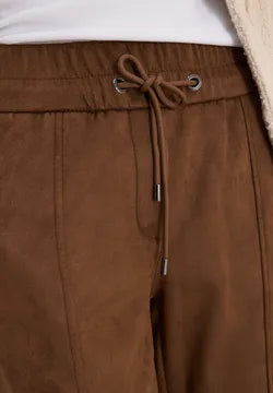Cecil Velour Joggers in Cognac. 28&quot; Leg 38042